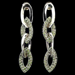 925 Sterling Silver Earrings Natural Chrome Diopside Gemstone Jewelry